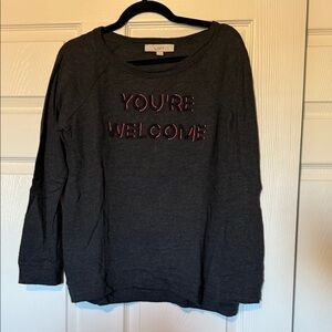 LOFT Charcoal Terry Sweatshirt